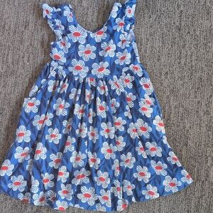 Hanna Andersson Floral Blue Dress with Red Accents